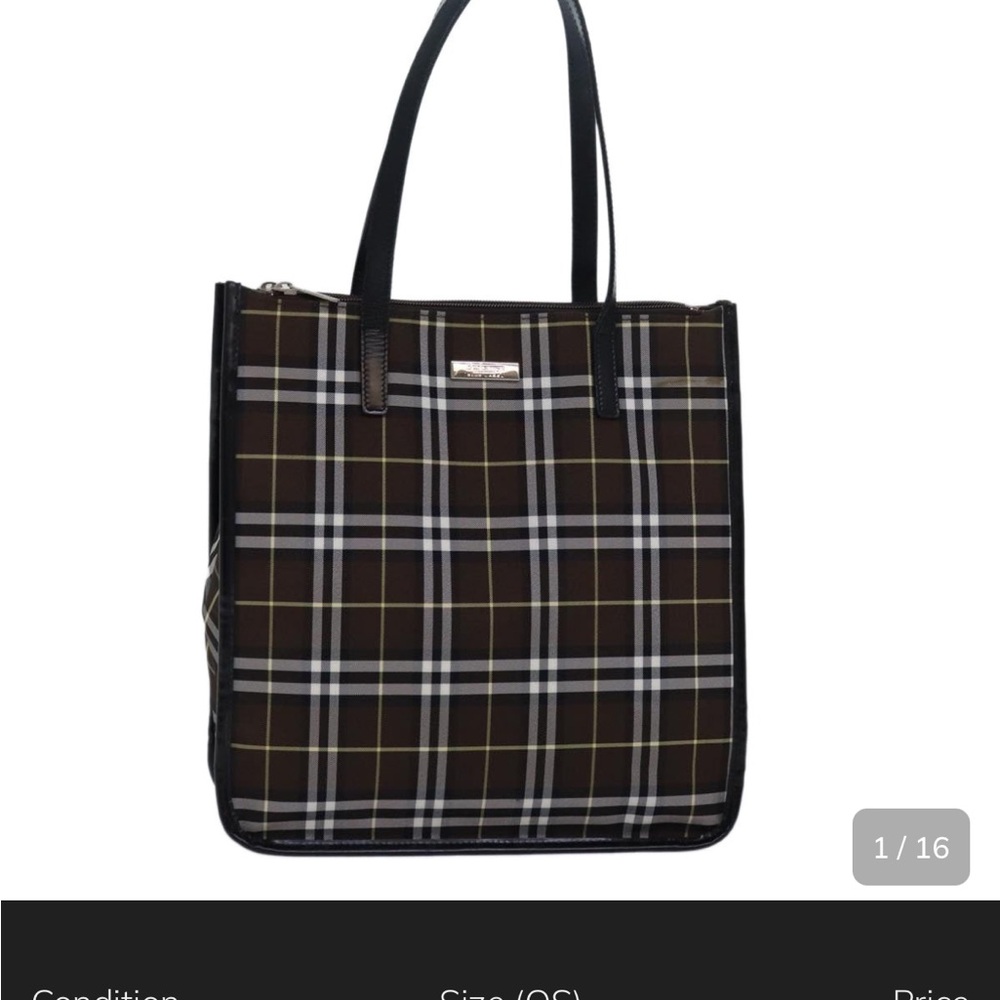 Burberry Black and Brown Plaid Tote